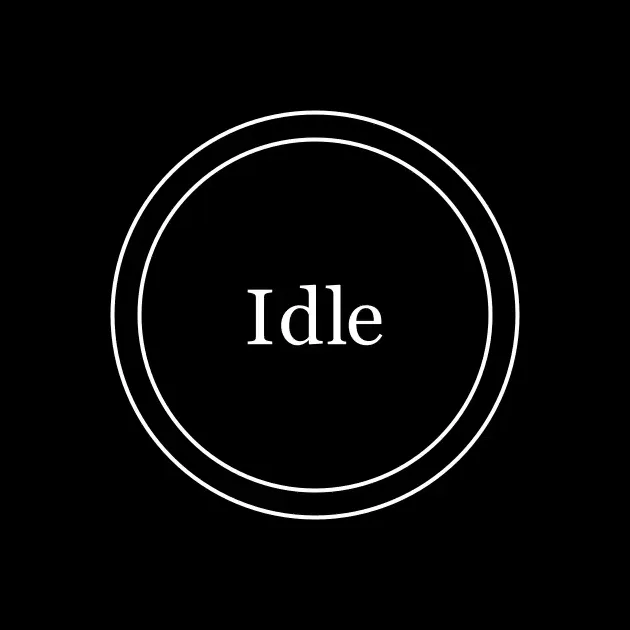 A state node labeled Idle with a double ring, marking it as the initial state